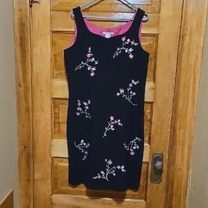 Jillian Jones Black Sheath Sleeveless Midi Dress 12